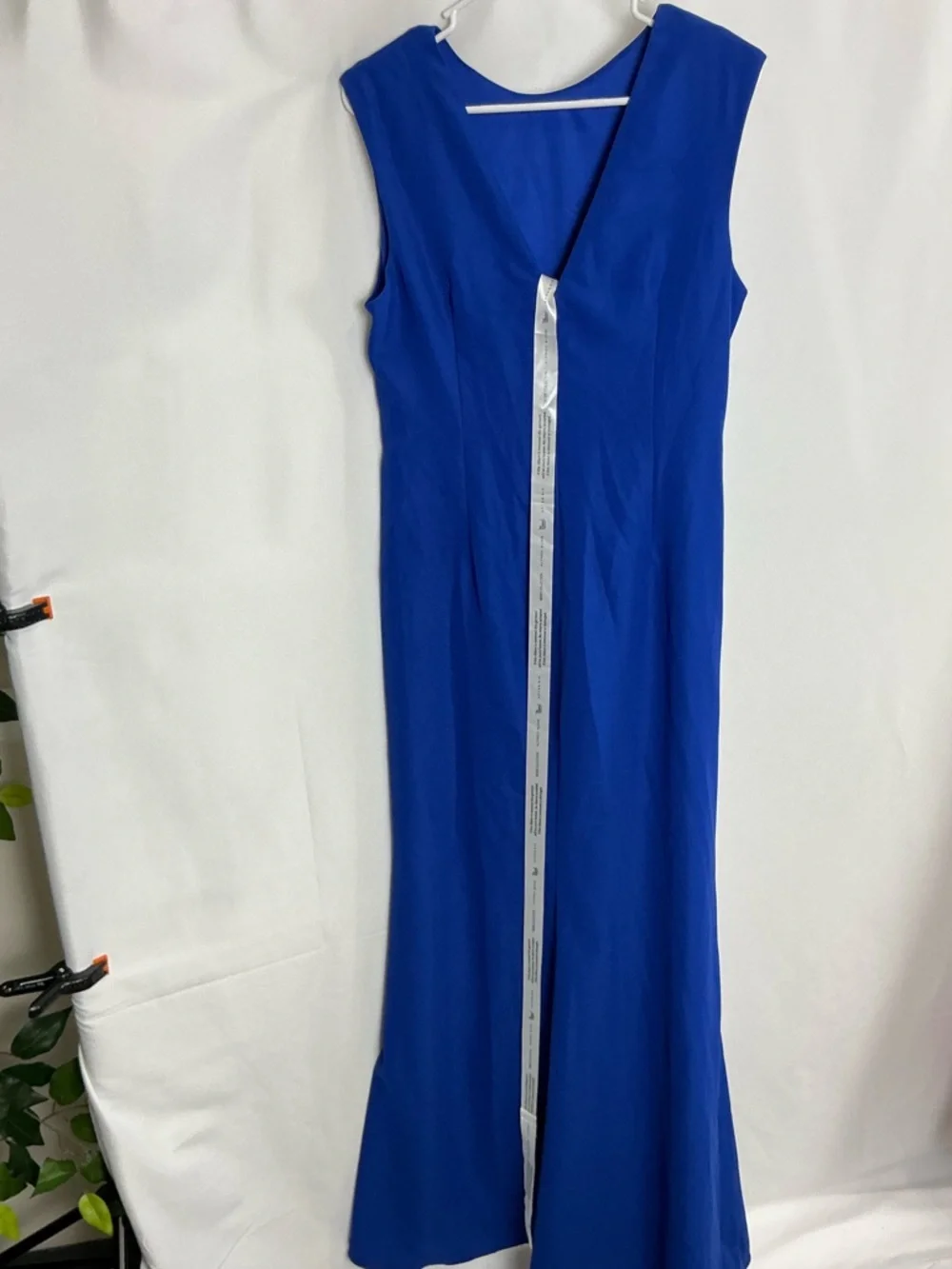 ALFRED SUNG Cobalt Blue Cap Sleeve Crepe Maxi Dress - Picture 4 of 6